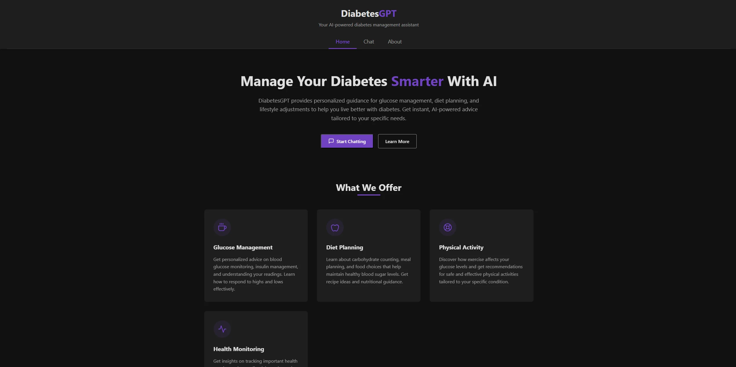 Diabetes Q&A interface