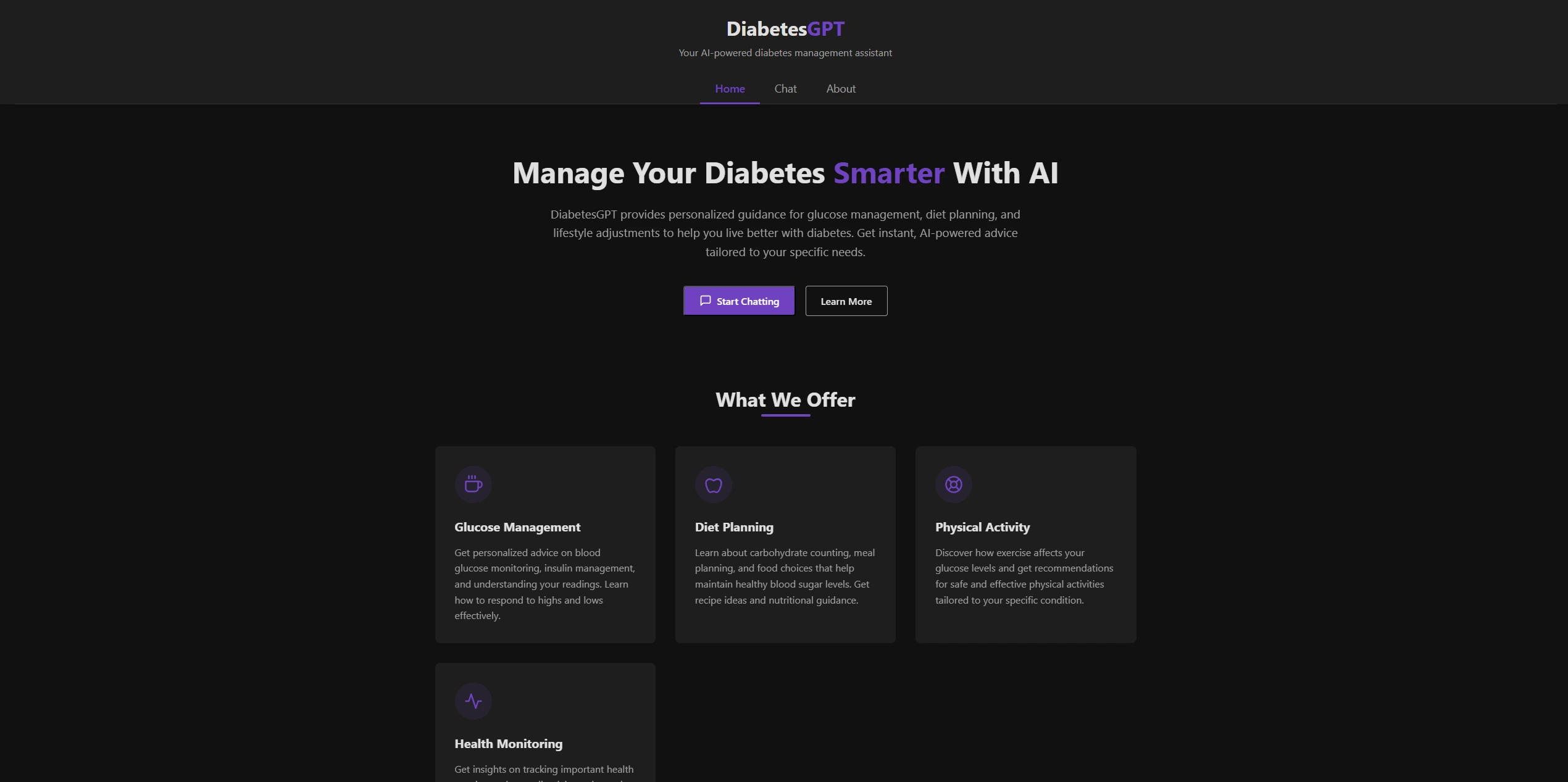Diabetes Q&A interface